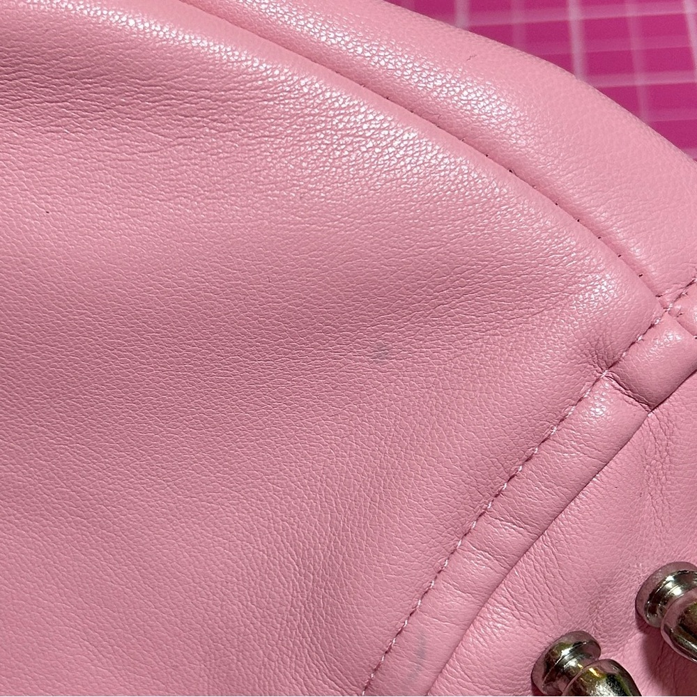 Killstar Disharmony Spike Studded Pink Vegan Leather Moto Jacket - Picture 12 of 13